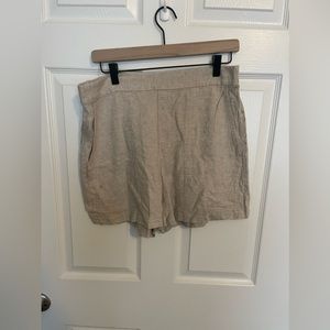 Banana Republic Tan Pull on Linen Blend Shorts